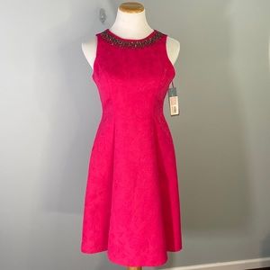 London Times Fit and Flare Pink Dress